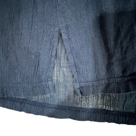 Krazy‎ Kat Boho Bohemian Beaded Navy Blouse Long Sleeve - Picture 5 of 9